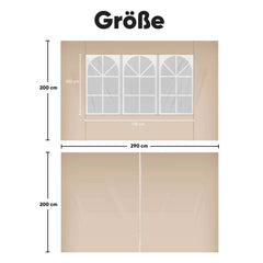 Sekey 3×3m Seitenwand für Pavillon, 2er Set, mit Reißverschlussv und Fenster