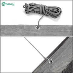 Sekey balcony privacy screen made of 220 g/m² HDPE, grey-white-black striped