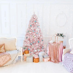 Salcar 180cm Künstlicher Weihnachtsbaum Rosa Weihnachtsbaum, Nordmanntanne, mit 735 Spitzen Salcar