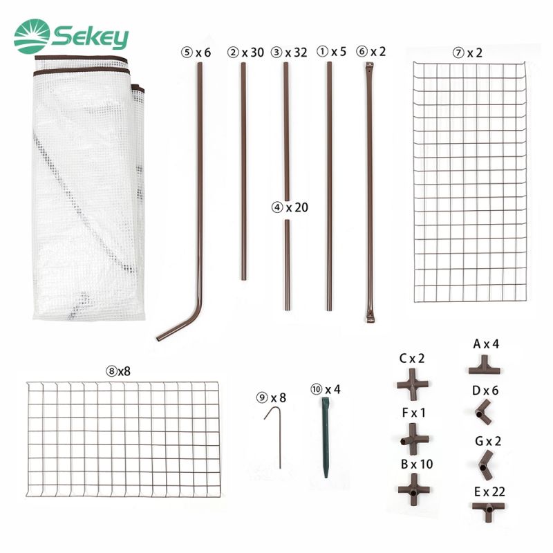 Sekey walk-in greenhouse with 10 shelves, 143 cm x 143 cm x 195 cm