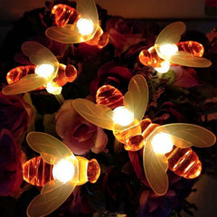 Salcar 5 m / 10 m LED solar bee fairy lights, 30 / 60 LEDs