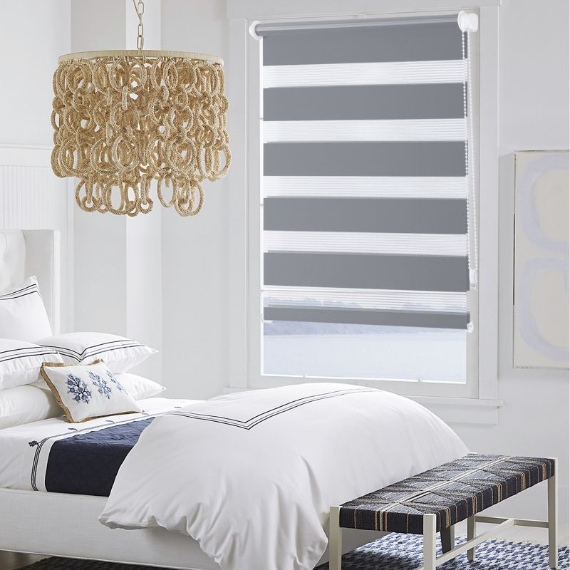 Sekey double roller blind without drilling or with drilling, grey