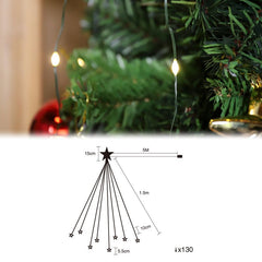 Salcar 2 m LED Christmas Tree String Lights, with 10 Strands, 200 LEDs, with Remote Control, USB Powered