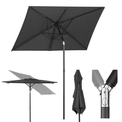 Sekey 180 x 130 cm balcony umbrella rectangular with balcony railing, sun protection UV50+