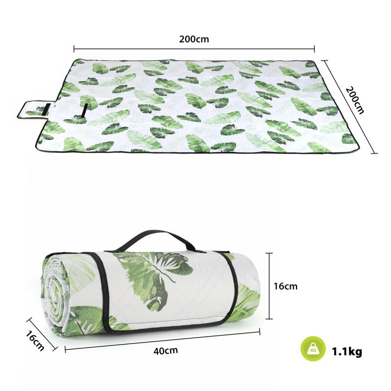 Sekey 200 x 200 cm picnic blanket made of leaf pattern polyester fabric