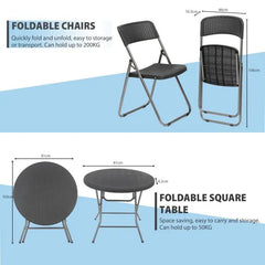 Sekey 3-teilig Balkonset, 2 Klappstuhl und Klapptisch Sekey