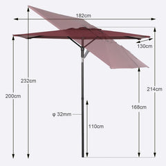 Sekey 180 x 130 cm balcony umbrella rectangular, sun protection UV50+
