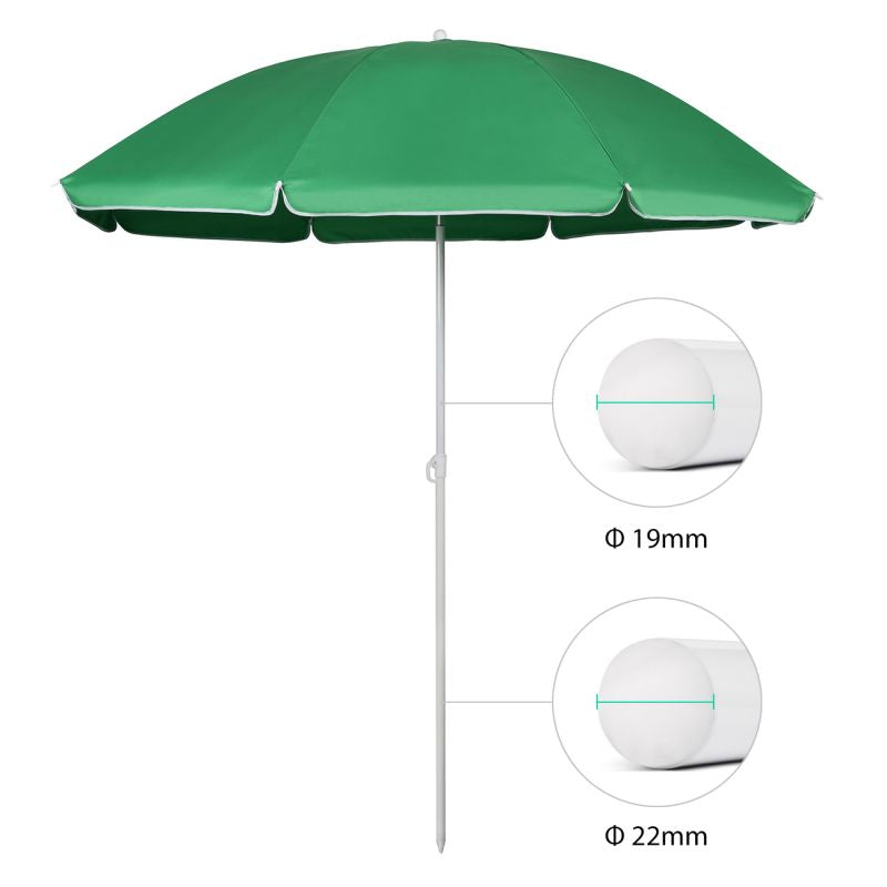 Sekey ∅ 160 cm beach umbrella with protective cover, sun protection UV25+