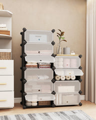 Sekey shoe cabinet with 10 compartments – Modular shoe organizer for up to 20 pairs of shoes, stable &amp; space-saving, incl. hammer &amp; anti-tip device