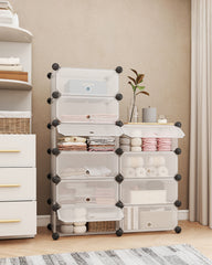 Sekey shoe cabinet with 10 compartments – Modular shoe organizer for up to 20 pairs of shoes, stable &amp; space-saving, incl. hammer &amp; anti-tip device