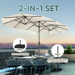 Sekey Sonnenschirm 400 x 220 cm Doppel Sonnenschirm mit Ständer Doppelsonnenschirm Garten Sekey