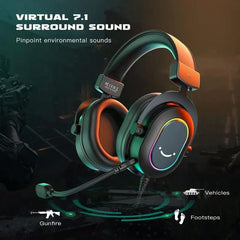 Fifine USB Gaming Headset mit Mikrofon, 3 EQ-Modi und 50mm Treiber Sekey
