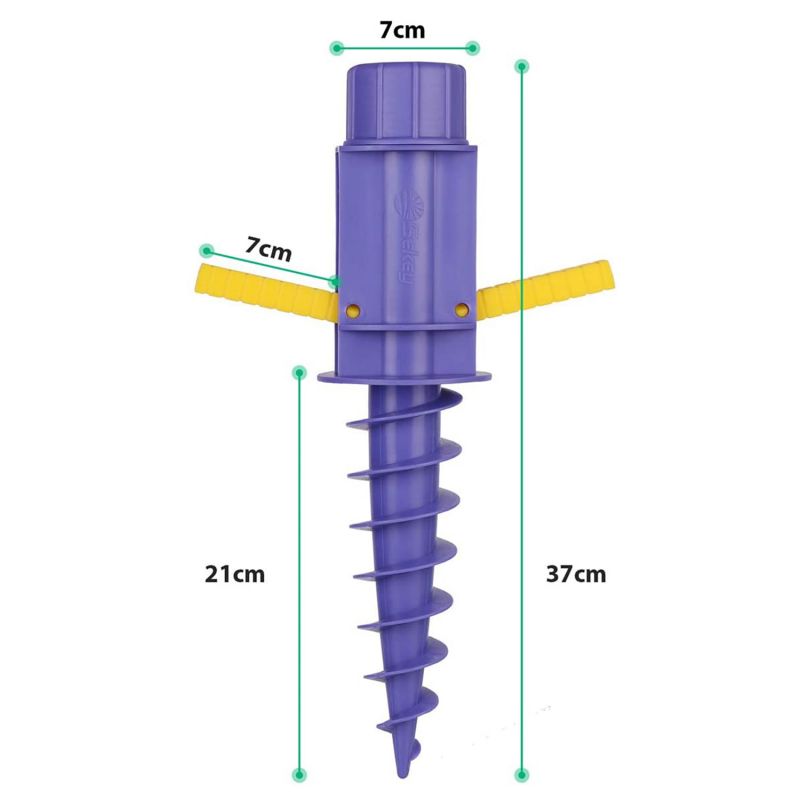 Sekey 22 mm - 32 mm ground sleeve for parasol, with foldable handles and hanging hook