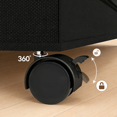 Sekey Unterbett-Aufbewahrungsbox mit Rollen – 78 × 44 × 14 cm, Metallrahmen & PVC-Fenster für Kleidung & Bettwäsche