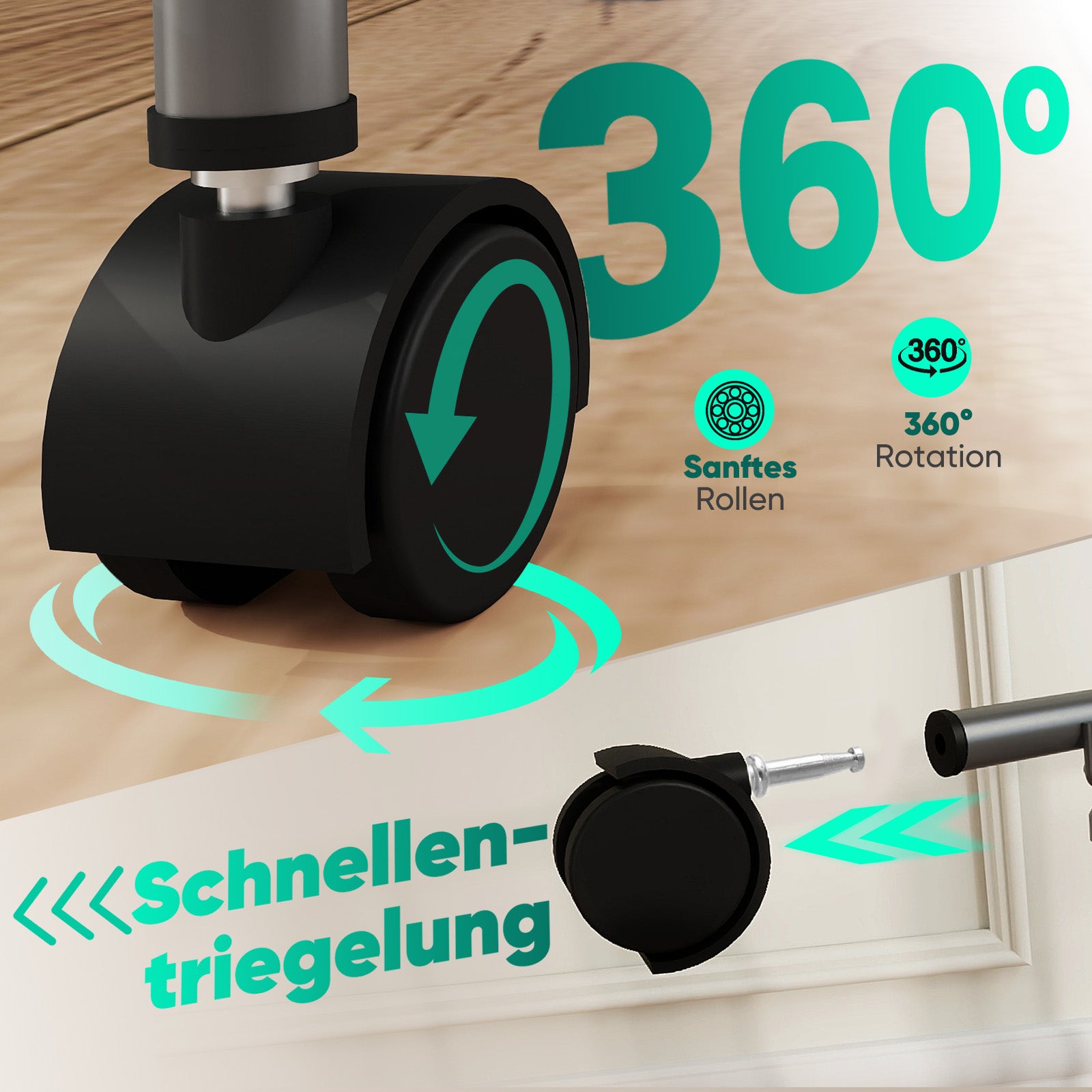 Sekey Rollwagen mit 4 Ebenen – Küchenwagen & Nischenregal auf Rollen, Stahl mit rostfester Lackierung & MDF-Oberplatte, 360°-Räder mit Griff, werkzeugloser Aufbau, platzsparender Aufbewahrungswagen für Küche, Bad & kleine Räume – Dunkelgrau