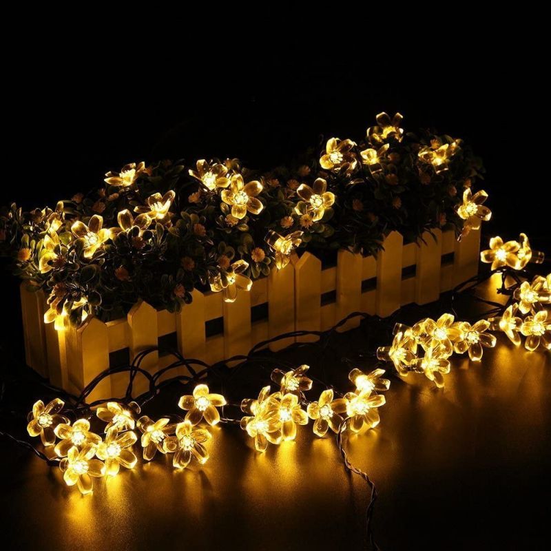 Salcar 5 m LED solar flower fairy lights, 20 LEDs