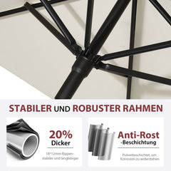 Sekey 180 x 130 cm balcony umbrella rectangular with balcony railing, sun protection UV50+