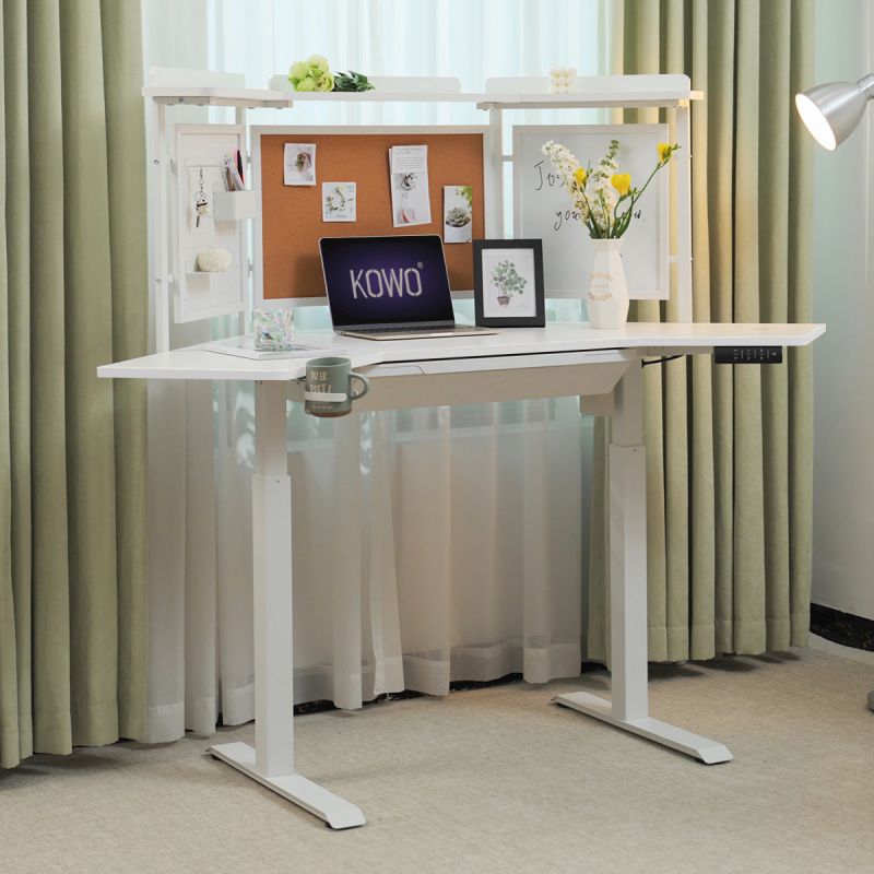 KOWO Electric Height Adjustable Corner Desk with Touchscreen, Flexi