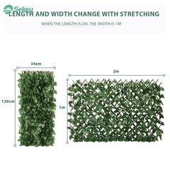 Sekey extendable willow fence with plastic leaves