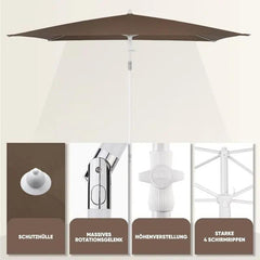 Sekey 180 x 125 cm Balkonschirm Rechteckig mit Schutzhülle, Sonnenschutz UV50+ Sekey