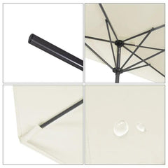 Sekey 270 cm Halbrund Sonnenschirm mit Kurbel, Sonnenschutz UV50+ Sekey