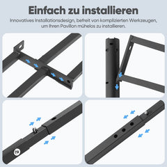 Sekey 245 x 150 x 250 cm Grillpavillon mit Ablage und Haken