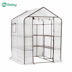 Sekey walk-in greenhouse with 10 shelves, 143 cm x 143 cm x 195 cm