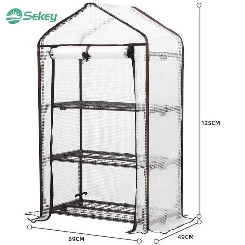 Sekey greenhouse with 3 cultivation shelves, 69 cm x 49 cm x 125 cm