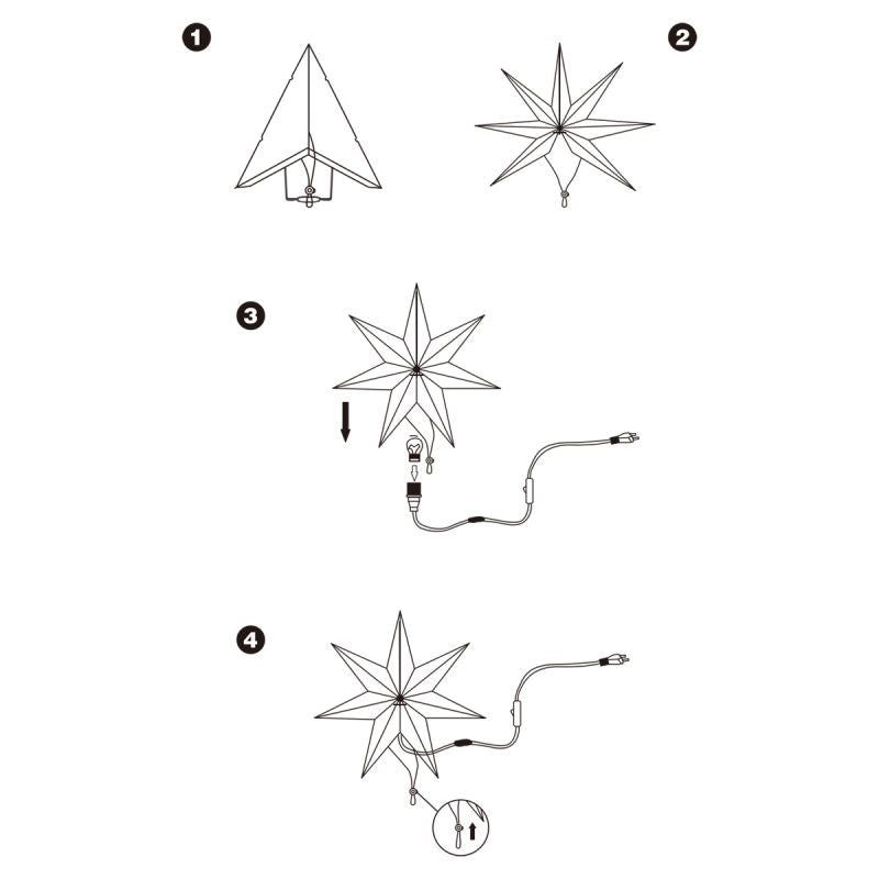 Salcar 55 cm / 75 cm LED Papierstern zum Aufhängen