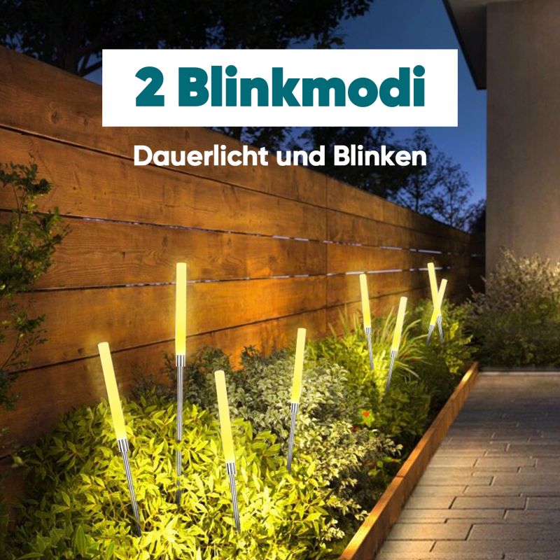 Salcar 2er Set LED Solar Gartenleuchte mit Blasen-Säulen