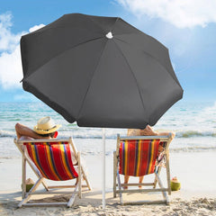 Sekey ∅ 180 cm aluminum beach umbrella with protective cover and ground sleeve, sun protection UV50+