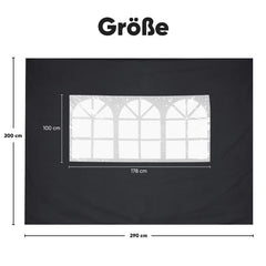 Sekey 3×3m Seitenwand für Pavillon, 2er Set, mit 2 Fenster