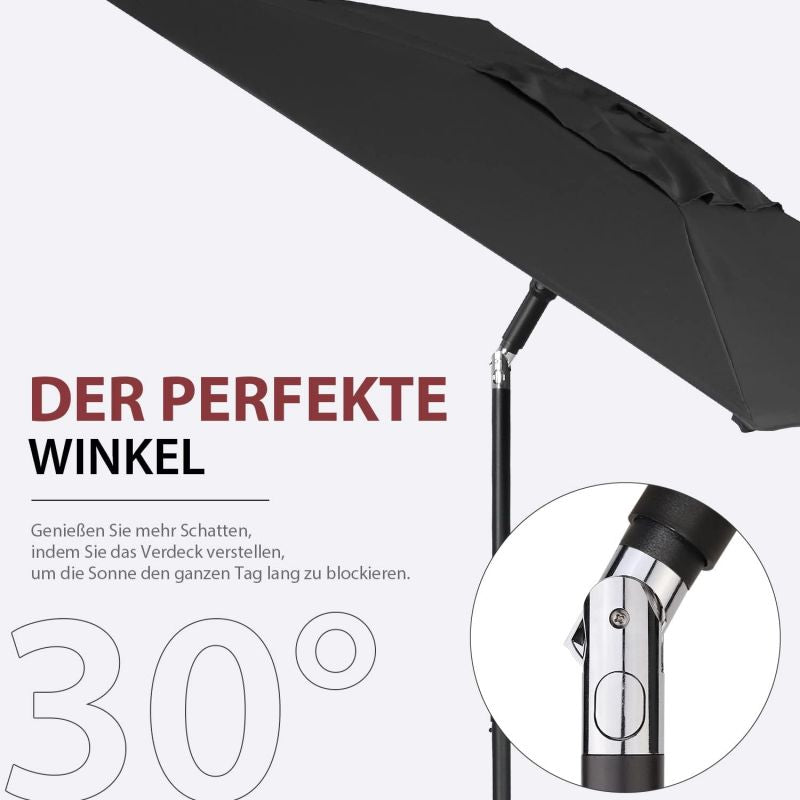 Sekey 200 x 125 cm balcony umbrella rectangular with balcony railing, sun protection UV50+