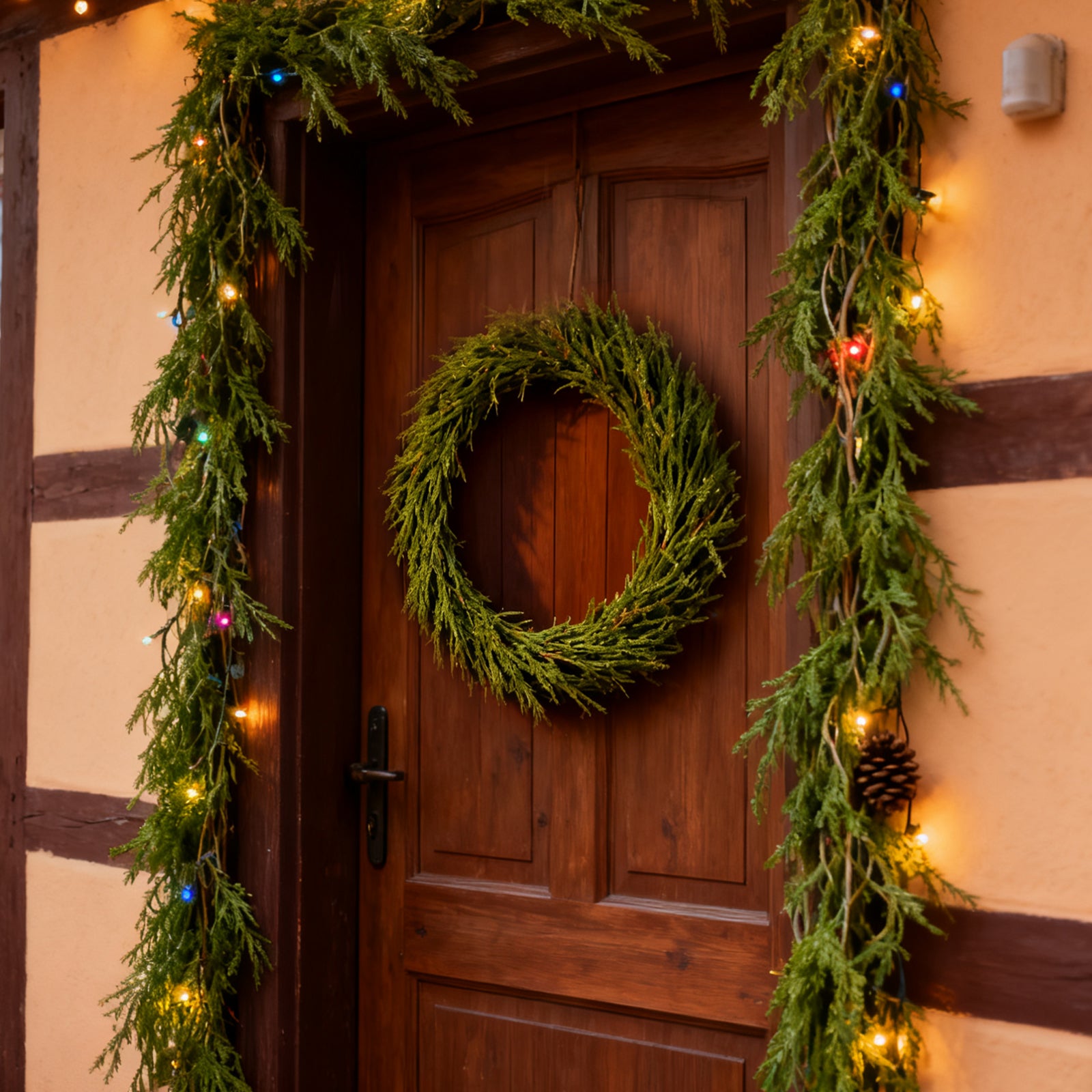 SALCAR Künstliche Weihnachtsgirlande aus 100 % PE – Realistische Tannengirlande für Wand, Tür & Kamin – Langlebig & wiederverwendbar