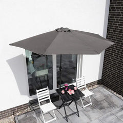 Sekey 270 cm Halbrund Sonnenschirm mit Kurbel, Sonnenschutz UV50+ Sekey