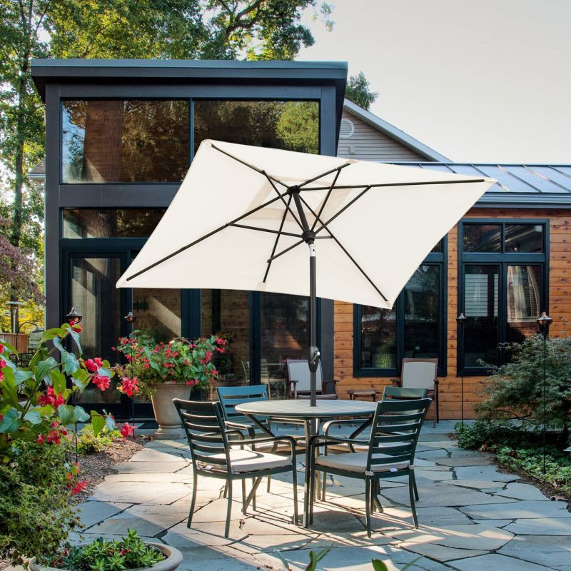 Sekey 210 x 140 cm aluminum parasol with crank, sun protection UV50+