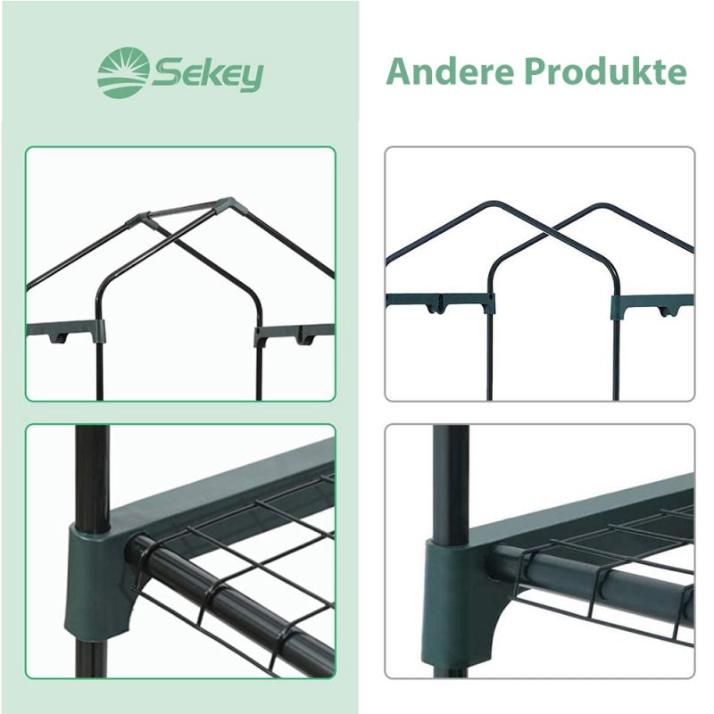 Sekey Gewächshaus mit 4 Anzuchtregalen, 69 cm x 49 cm x 158 cm