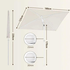 Sekey 180 x 125 cm Balkonschirm Rechteckig mit Schutzhülle, Sonnenschutz UV50+ Sekey
