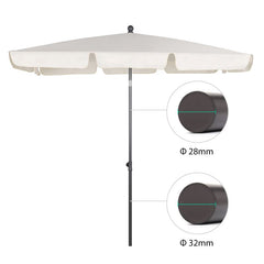 Sekey 200 x 125 cm balcony umbrella rectangular with protective cover, sun protection UV50+