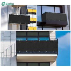 Sekey balcony privacy screen made of 220 g/m² HDPE, black