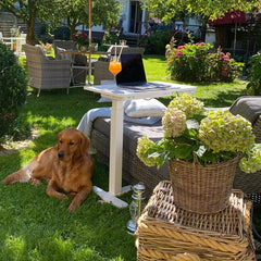 Kpwo Elektrischer Höhenverstellbarer Beistelltisch, mit Rädern, C-Form