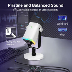 FIFINE USB/XLR Dynamic Microphone with Mute Button and Headphone Jack, AM8