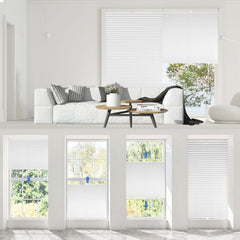 Sekey Plissee ohne Bohren, 100% Verdunkelung,Weiß