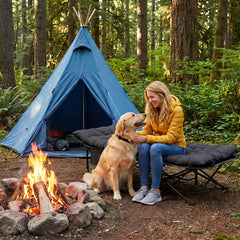 Sekey XXL Klappbett 202 × 80 × 45 cm – Extra breites Feldbett mit 7 cm Matratze, Campingbett bis 200 kg, Faltbares Gästebett mit Seitentasche aus Oxford-Gewebe für Camping, Garten & Outdoor