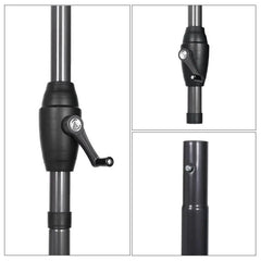 Sekey 270 cm Halbrund Sonnenschirm mit Kurbel, Sonnenschutz UV50+ Sekey