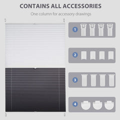 Sekey pleated blind Day+Night without drilling, 100% blackout, single colour