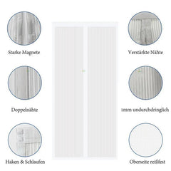Sekey Kratzfest Magnet Fliegengitter Tür aus Polyester, Weiß Sekey