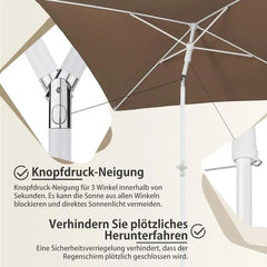 Sekey 180 x 125 cm Balkonschirm Rechteckig mit Schutzhülle, Sonnenschutz UV50+ Sekey