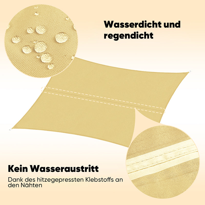 Sekey Sonnensegel mit Kit PES Sonnenschutzsegel Wasserdicht