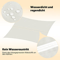 Sekey Sun Shade Sail with Kit PES Sun Protection Sail Waterproof 